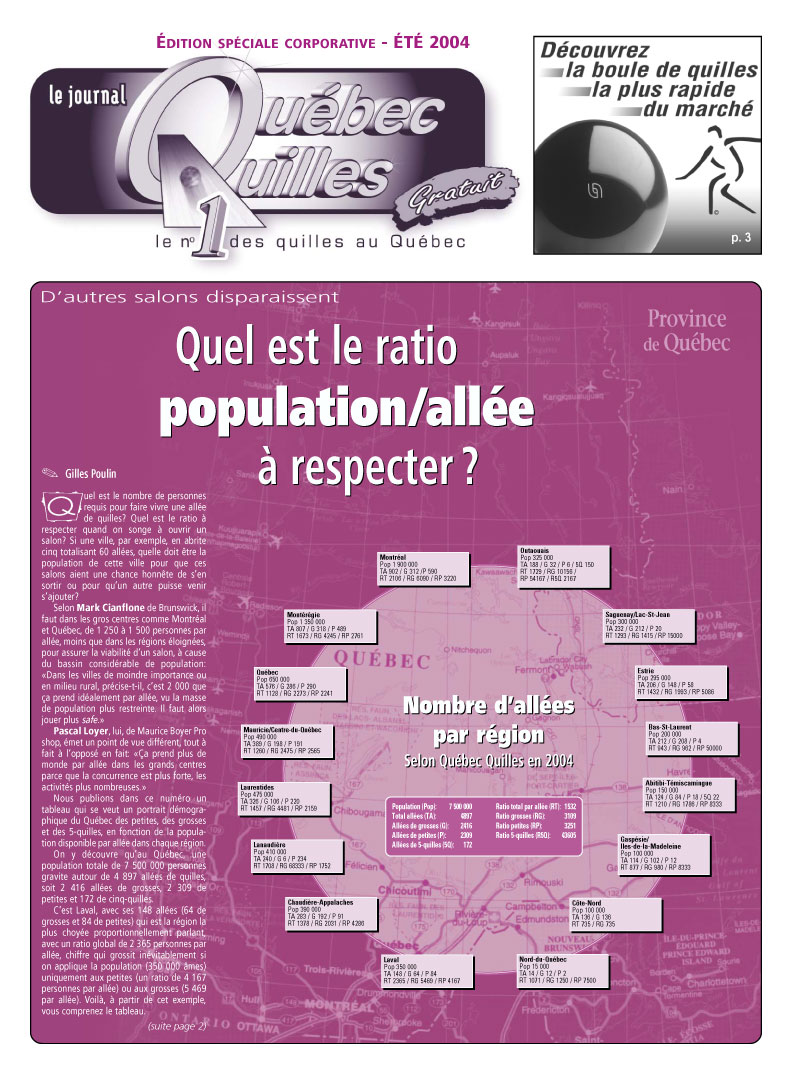 Journal Québec Quilles Été 2004